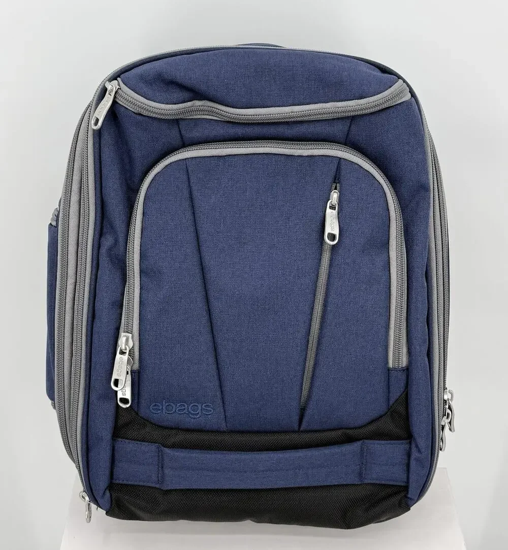 eBags Mother Lode EVD Travel Backpack Blue Carry On Expandable Luggage Laptop